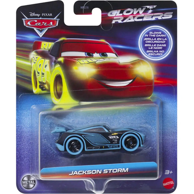 Zabawka CARS GLOW RACERS AUTA METAL POJAZD ŚWIECĄCY W CIEM - kolekcjonerska Mattel premium dla dzieci
