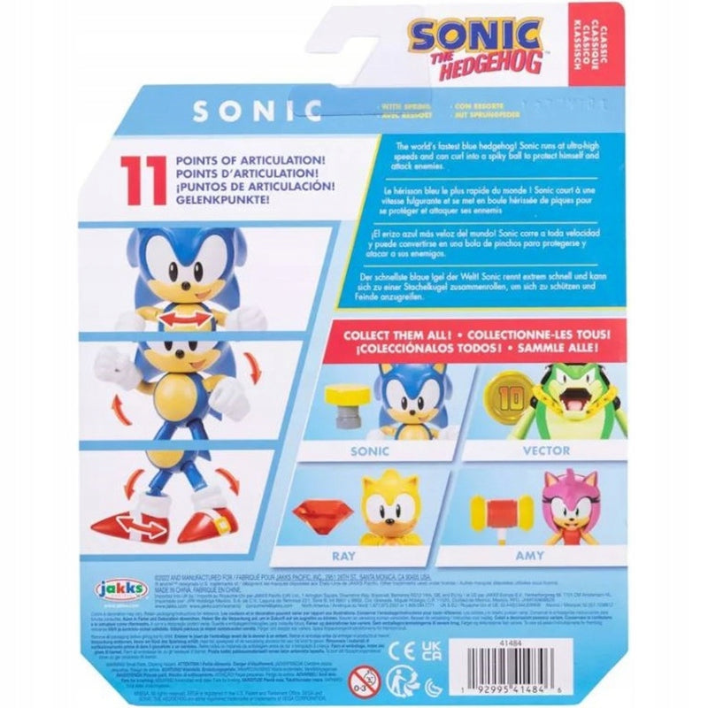 SONIC THE HEDGEHOG CLASSIC SONIC 10cm +  - widok 6 opakowania szczegoly zabawka kolekcja