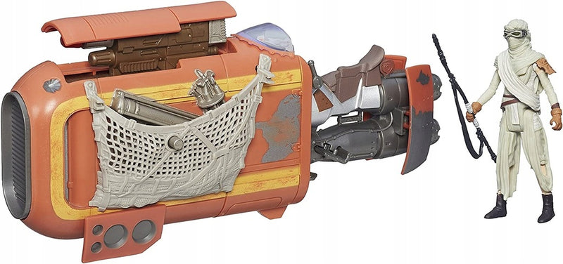 STAR WARS JEDI REY'S SPEEDER + REY JAKKU - widok 3 opakowania szczegoly zabawka kolekcja