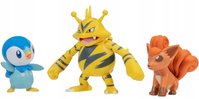 POKEMON FIGURKI 3-PAK PIPLUP + VULPIX +  - widok 2 opakowania szczegoly zabawka kolekcja