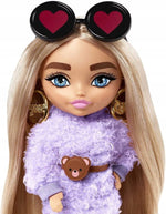 LALKA BARBIE EXTRA MINIS BLONDYNKA W SUK - widok 3 opakowania szczegoly zabawka kolekcja
