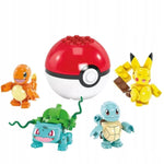 MEGA CONSTRUX POKEMON STARTERY KANTO + P - widok 3 opakowania szczegoly zabawka kolekcja