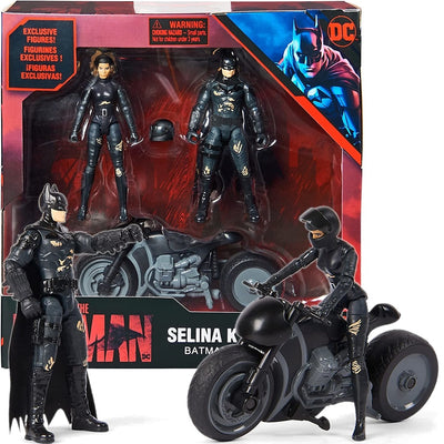 Zabawka DC THE MOVIE BATMAN + SELINA KYLE + MOTOCYKL - kolekcjonerska premium zabawki Aseo dla dzieci