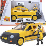 Zabawka FORTNITE TAXI POJAZD +  CABBIE TAXI FATHER - kolekcjonerska premium zabawki Aseo dla dzieci