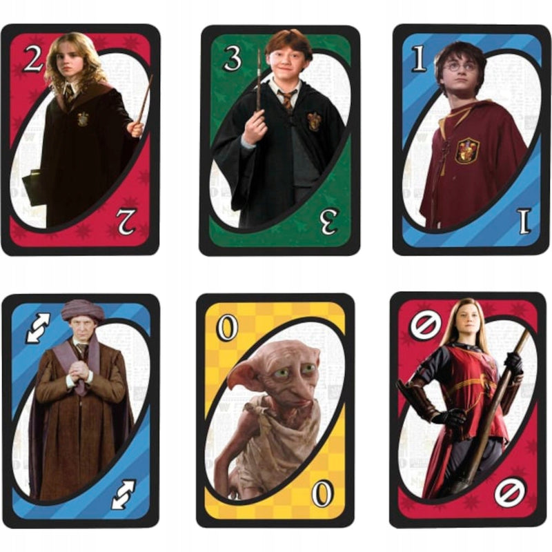 GRA KARCIANA UNO HARRY POTTER MATTEL GAM - widok 3 opakowania szczegoly zabawka kolekcja