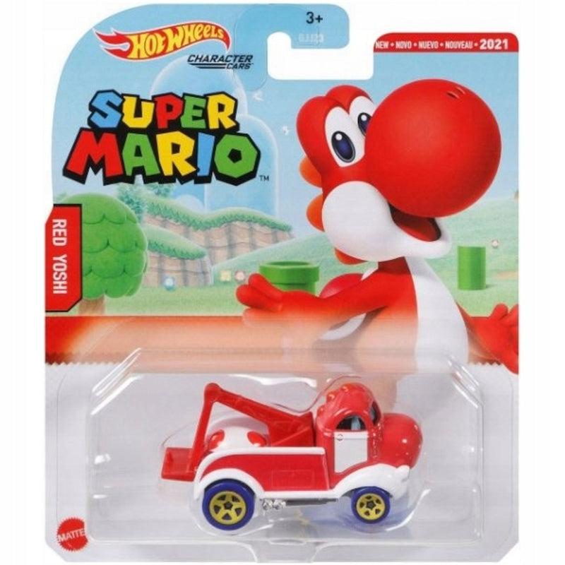 Zabawka HOT WHEELS SUPER MARIO CHARACTER CARS RED YOSHI GR - kolekcjonerska premium zabawki Aseo dla dzieci