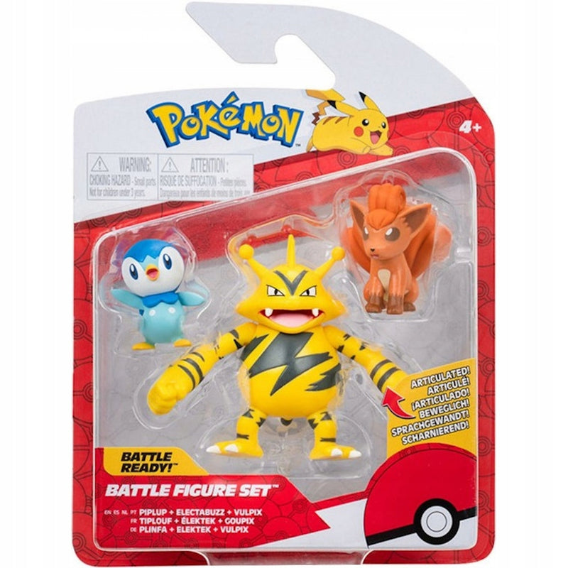 Zabawka POKEMON FIGURKI 3-PAK PIPLUP + VULPIX + ELECTABUZZ - kolekcjonerska premium zabawki Aseo dla dzieci