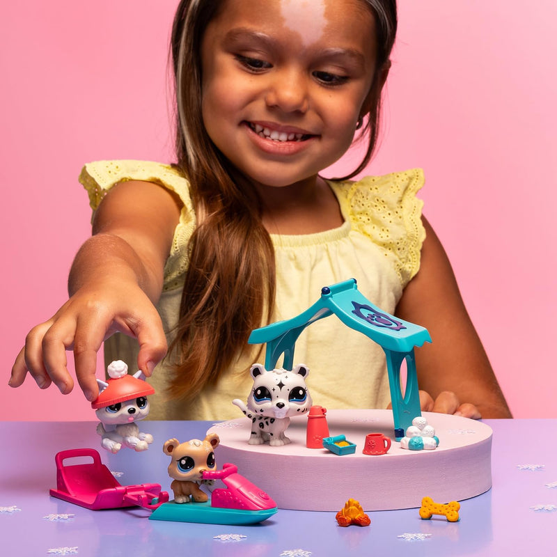 LITTLEST PET SHOP LPS SNOWY DAY PLAY PAC - widok 2 TM Toys opakowanie szczegoly collectible