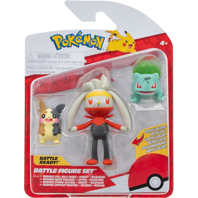 Zabawka POKEMON BATTLE FIGURE SET 3-PAK ZESTAW MORPEKO + R - kolekcjonerska Jazwares premium dla dzieci fanow