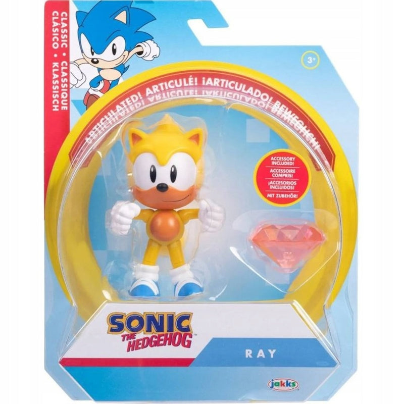 Zabawka SONIC THE HEDGEHOG CLASSIC RAY 10cm + SZMARAGD - kolekcjonerska premium zabawki Aseo dla dzieci