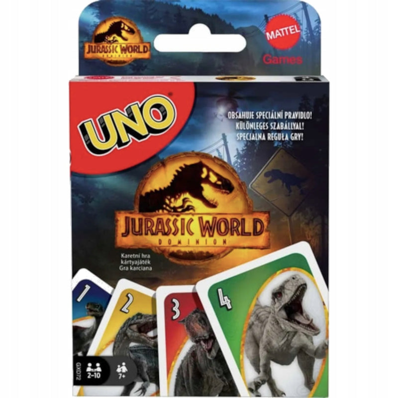 Zabawka GRA KARCIANA UNO JURASSIC WORLD DOMINION MATTEL GA - kolekcjonerska premium zabawki Aseo dla dzieci