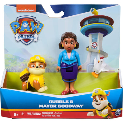 Psi Patrol Paw Patrol 3-Pak Figurki Rubble, Mayor Goodway i Chickaletta