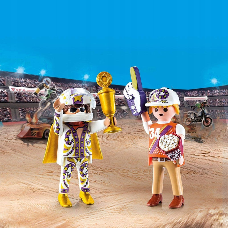 PLAYMOBIL FIGURKI 2-PAK KASKADER + FAN 7 - widok 2 opakowania szczegoly zabawka kolekcja