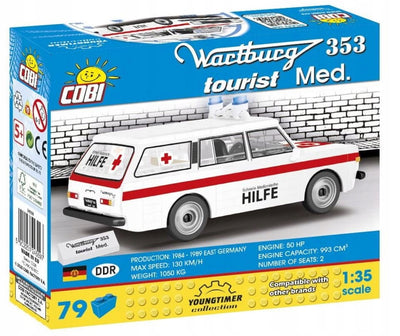 COBI COLLECTION WARTBURG 353 TOURIST MED - widok 2 opakowania szczegoly zabawka kolekcja