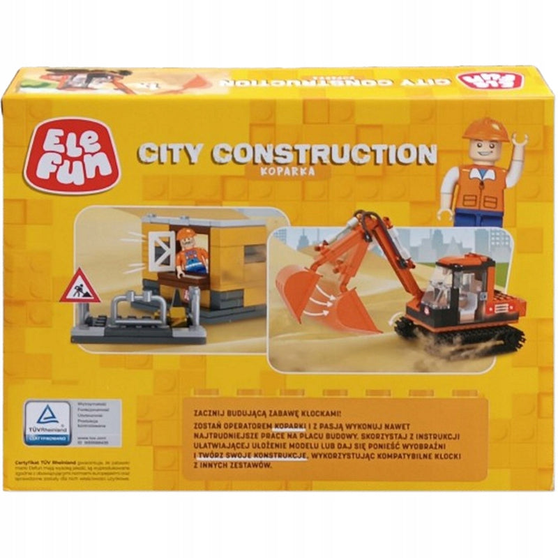 KLOCKI ELEFUN CITY CONSTRUCTION KOPARKA  - widok 2 opakowania szczegoly zabawka kolekcja