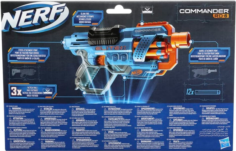 NERF ELITE 2.0 WYRZUTNIA COMMANDER RD-6  - widok 4 opakowania szczegoly zabawka kolekcja