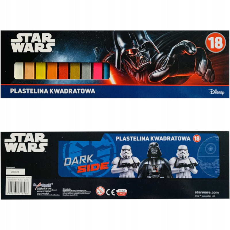 Zabawka PLASTELINA KWADRATOWA ZESTAW 18 SZTUK STAR WARS - kolekcjonerska premium zabawki Aseo dla dzieci