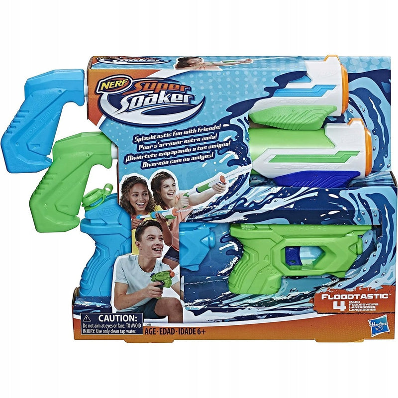 Zabawka NERF SUPER SOAKER FLOODTASTIC NA WODĘ 4-PAK HASBRO - kolekcjonerska premium zabawki Aseo dla dzieci