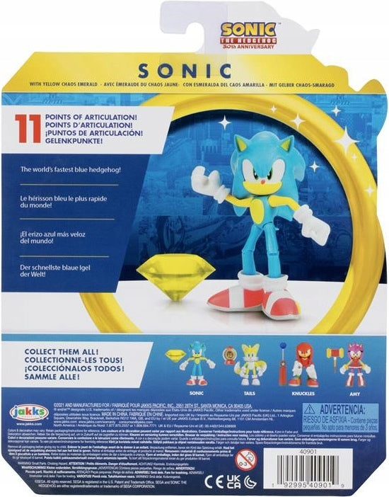 SONIC THE HEDGEHOG SEGA  SHINY SONIC 10c - widok 4 opakowania szczegoly zabawka kolekcja