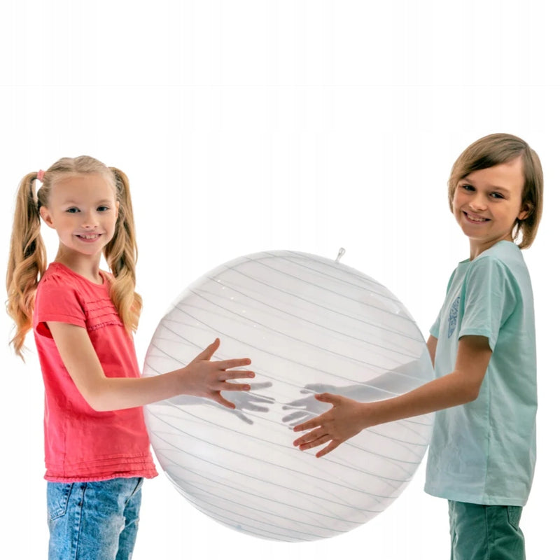 MEGA BAŃKA GEOMETRIC JUMBO BALL NIEBIESK - widok 7 opakowania szczegoly zabawka kolekcja