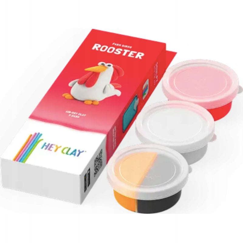 HEY CLAY FARM BIRDS ROOSTER 3 TUBKI - widok 2 opakowania szczegoly zabawka kolekcja collectible