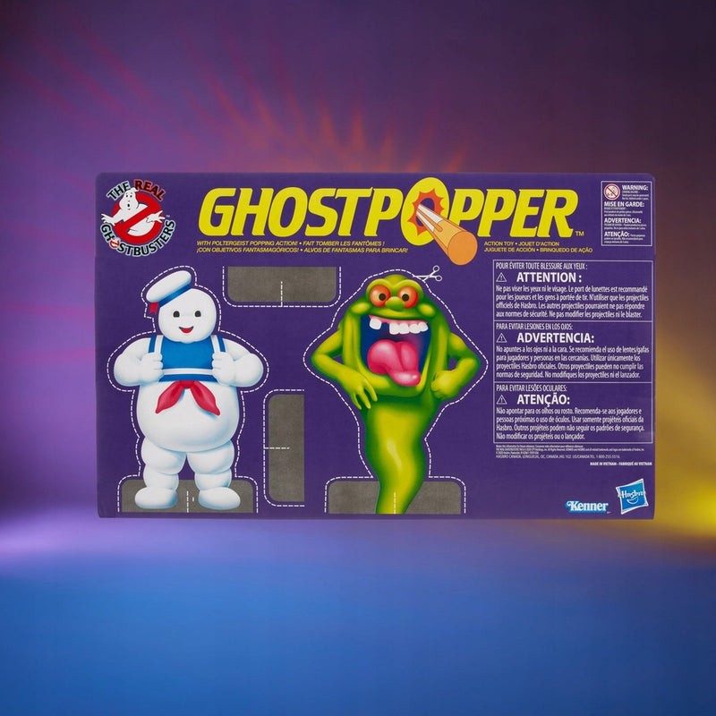 GHOSTBUSTERS GHOSTPOPPER PISTOLET NA PIA - widok 4 opakowania szczegoly zabawka kolekcja