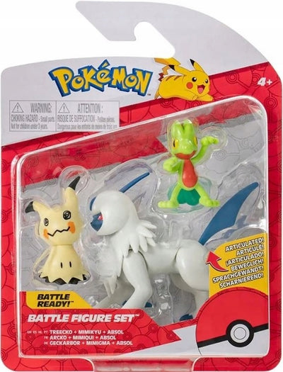 Zabawka POKEMON FIGURKI 3-PAK TREECKO + MIMIKYU + ABSOL - kolekcjonerska premium zabawki Aseo dla dzieci