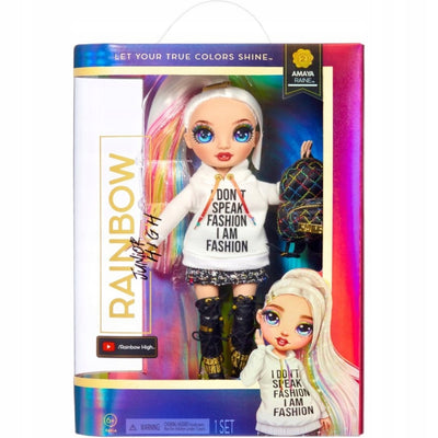 Zabawka RAINBOW HIGH JUNIOR LALKA AMAYA STYLES Z PLECAKIEM - kolekcjonerska premium zabawki Aseo dla dzieci
