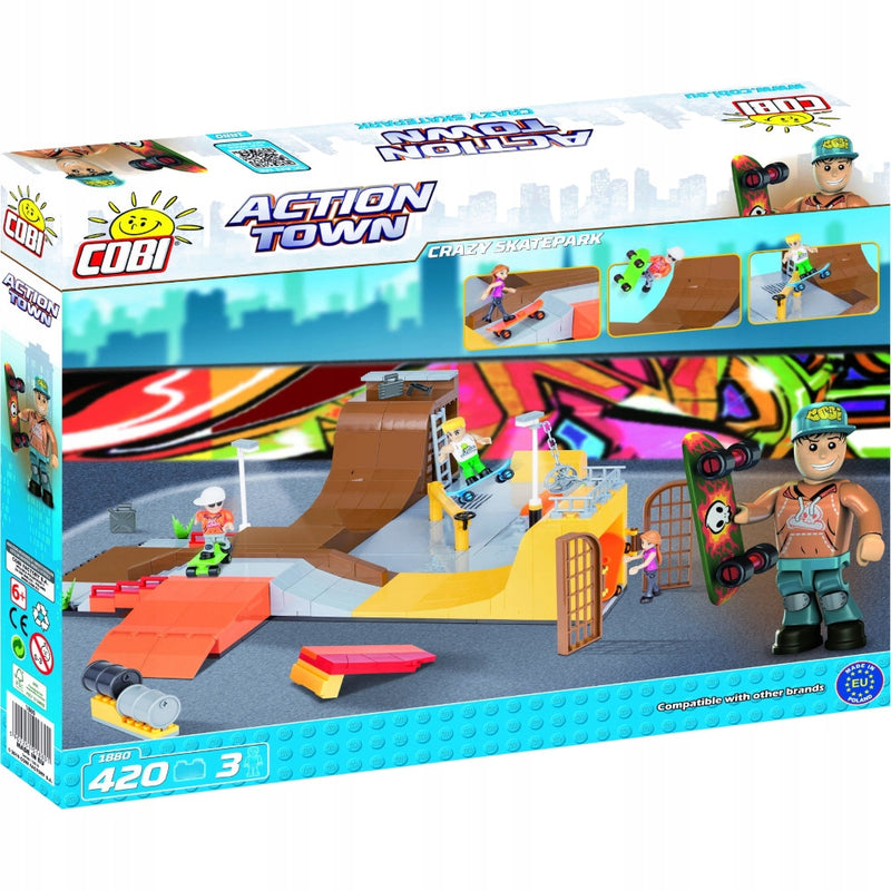COBI ACTION TOWN CRAZY SZALONY SKATEPARK - widok 5 opakowania szczegoly zabawka kolekcja
