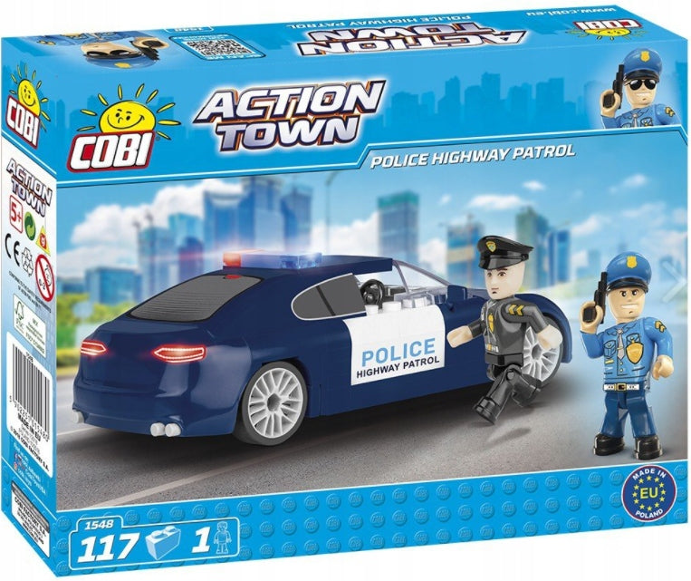 COBI ACTION TOWN WÓZ POLICYJNY RADIOWÓZ  - widok 4 opakowania szczegoly zabawka kolekcja